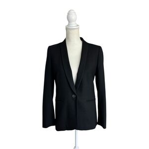 J.CREW Parke Blazer G7726 One Button Jacket Shawl Collar Dot Lined Black Size 4